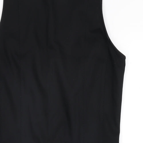 Oasis Womens Black Cotton A-Line Size 12 Collared Zip