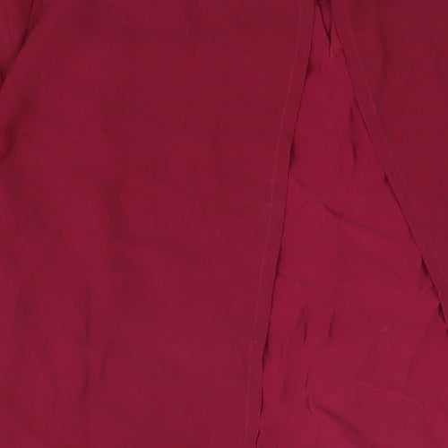 Cotton Traders Womens Red Cotton Basic Blouse Size 12 Round Neck