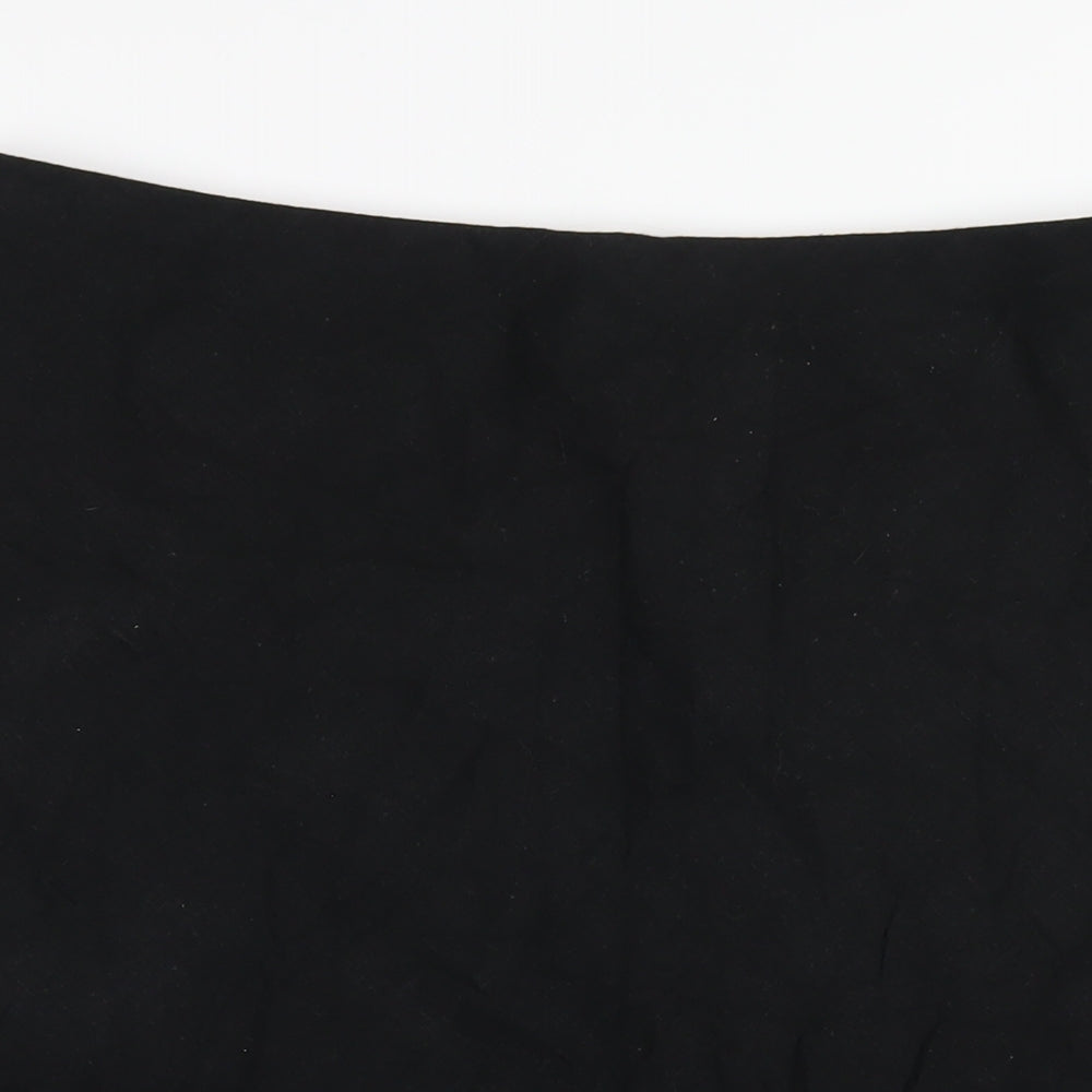 Marks and Spencer Womens Black Linen A-Line Skirt Size 14