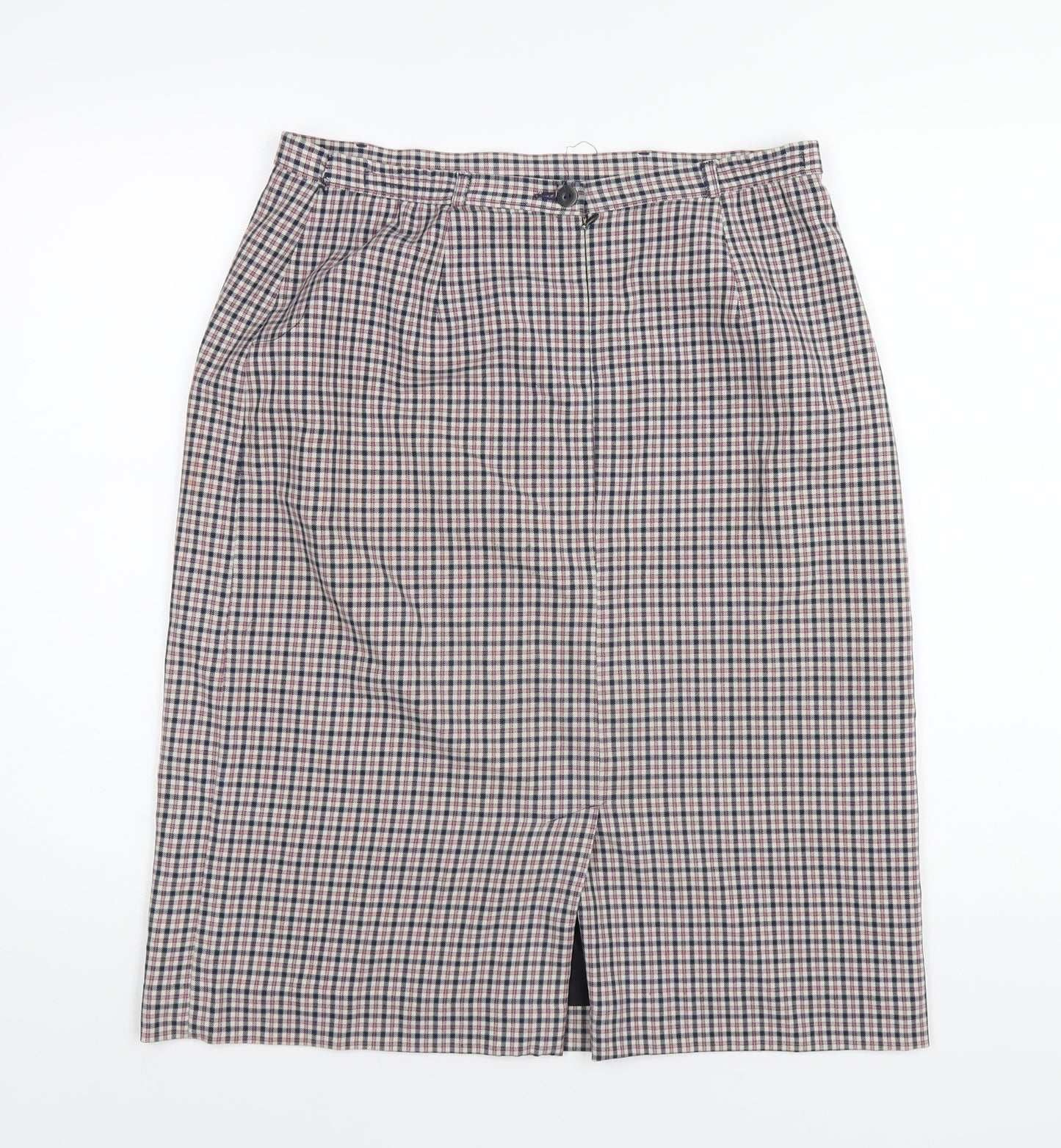 Marks and Spencer Womens Multicoloured Plaid Polyester A-Line Skirt Size 14 Zip