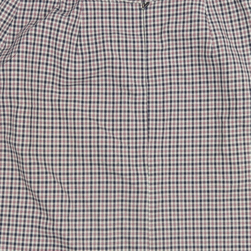 Marks and Spencer Womens Multicoloured Plaid Polyester A-Line Skirt Size 14 Zip