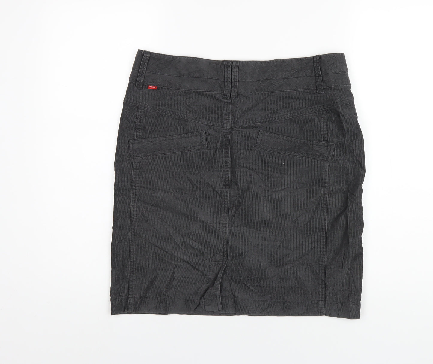 Jackpot Womens Grey Cotton A-Line Skirt Size 10 Zip