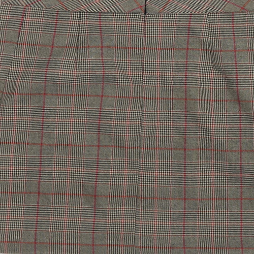 NEXT Womens Multicoloured Plaid Polyester A-Line Skirt Size 6 Zip