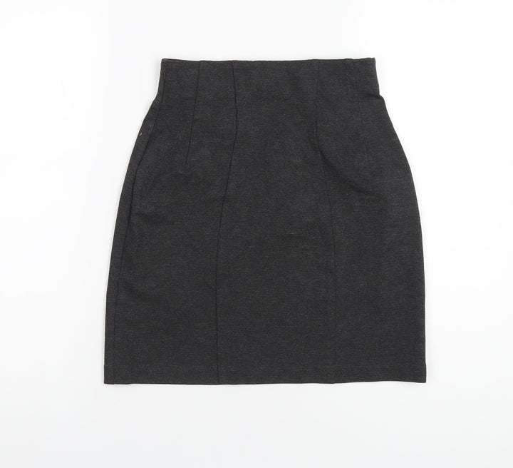 Marks and Spencer Womens Grey Viscose A-Line Skirt Size 6