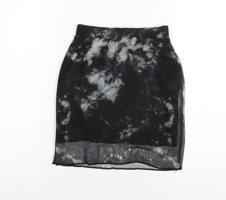 Daisy Street Womens Black Polyester A-Line Skirt Size 6