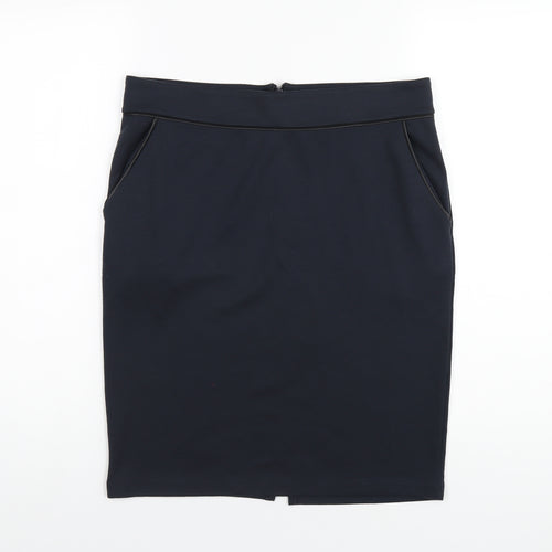 Soyaconcept Womens Blue Polyester Straight & Pencil Skirt Size M Zip