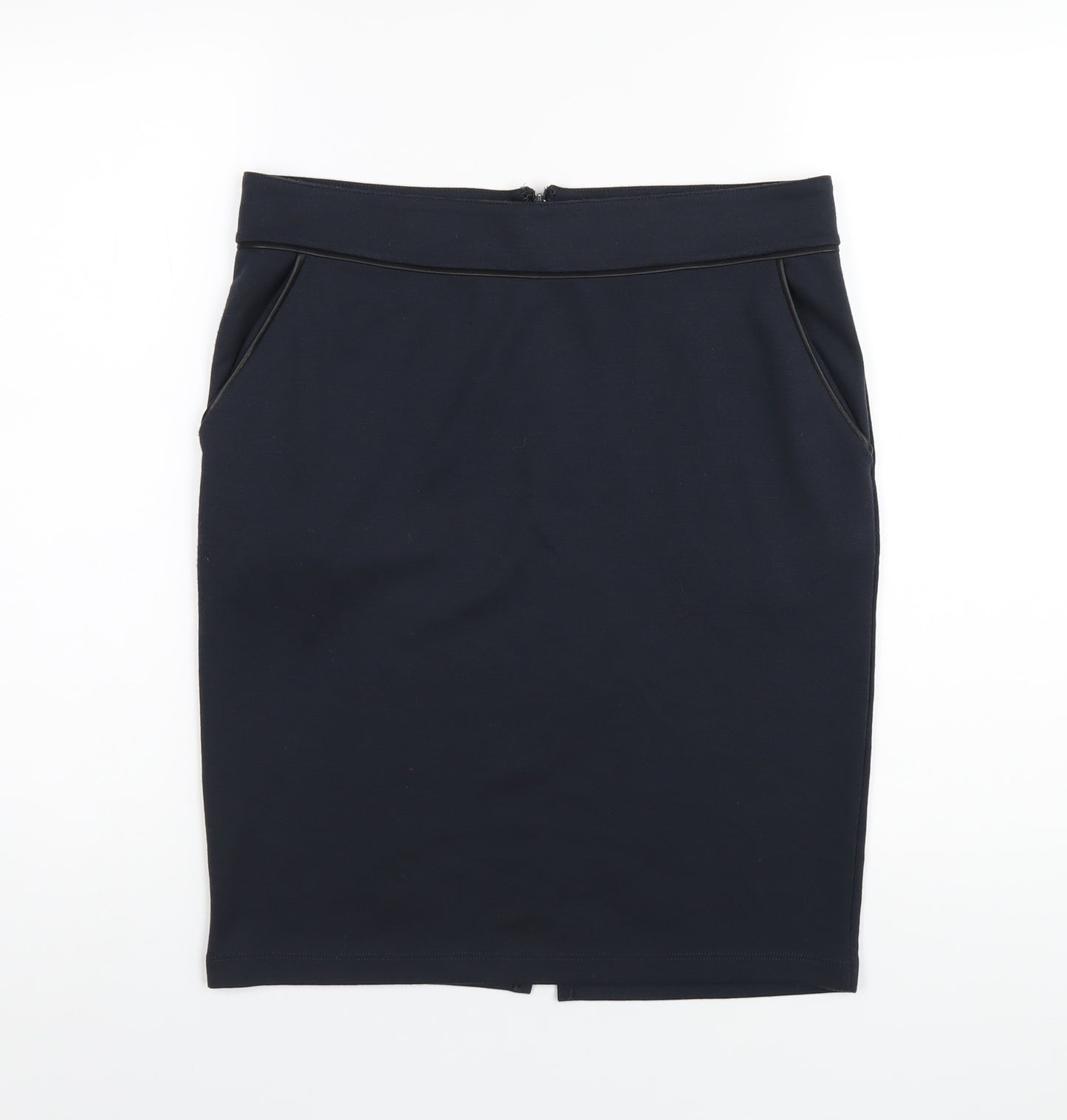 Soyaconcept Womens Blue Polyester Straight & Pencil Skirt Size M Zip