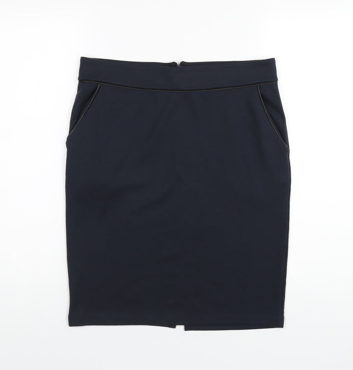 Soyaconcept Womens Blue Polyester Straight & Pencil Skirt Size M Zip