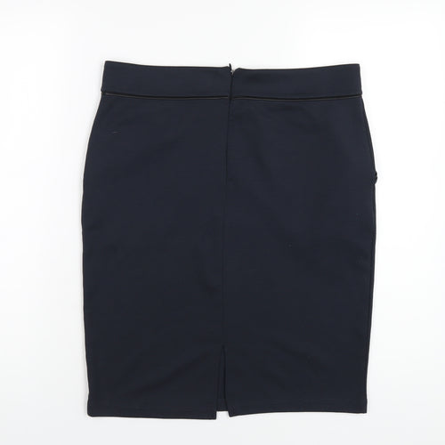 Soyaconcept Womens Blue Polyester Straight & Pencil Skirt Size M Zip