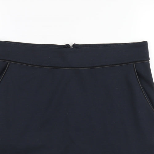 Soyaconcept Womens Blue Polyester Straight & Pencil Skirt Size M Zip