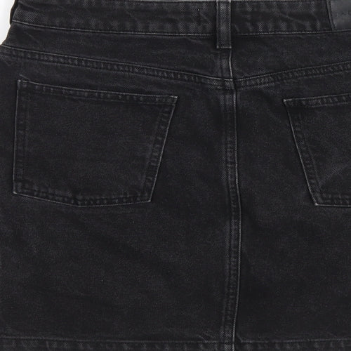 Jack Wills Womens Black Cotton A-Line Skirt Size 10 Zip