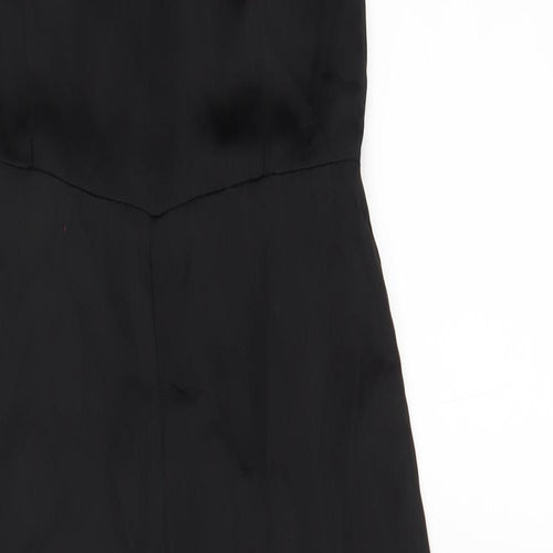 PRETTYLITTLETHING Womens Black Polyester Jumpsuit One-Piece Size 8 L24 in Zip
