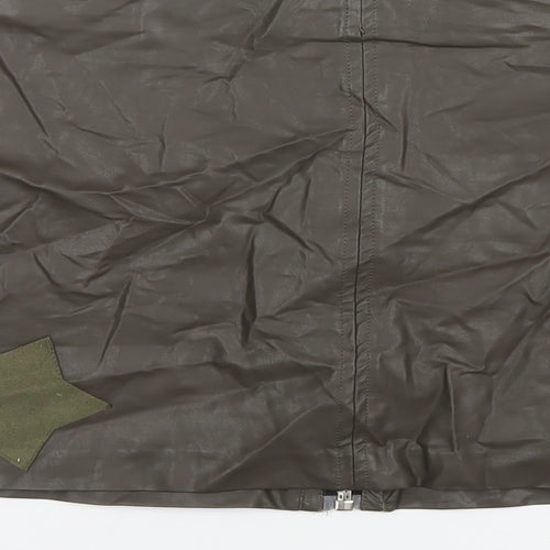 Dance & Marvel Womens Green Geometric Rayon A-Line Skirt Size M Zip