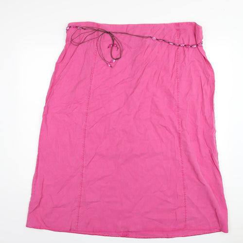 Ann Harvey Womens Pink Lyocell A-Line Skirt Size 24 Zip