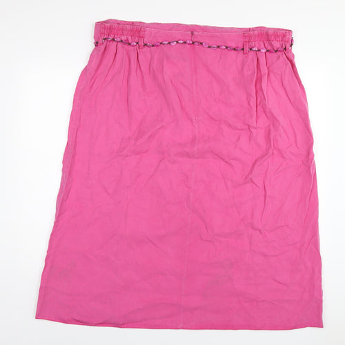 Ann Harvey Womens Pink Lyocell A-Line Skirt Size 24 Zip