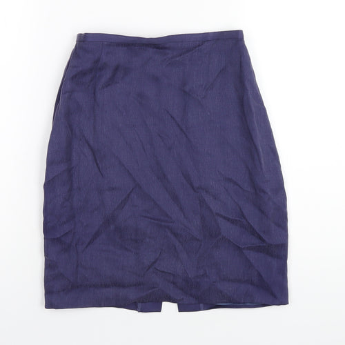 Precis Womens Purple Viscose A-Line Skirt Size 8 Zip
