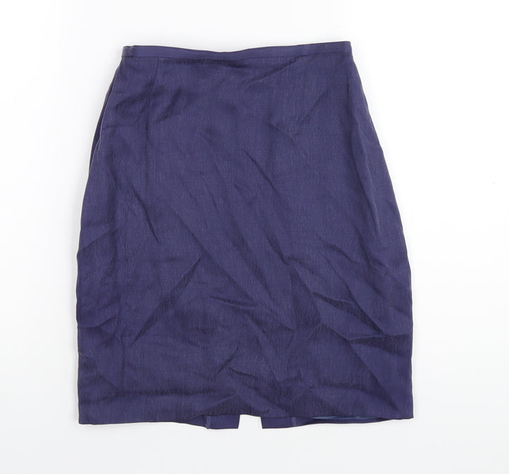 Precis Womens Purple Viscose A-Line Skirt Size 8 Zip