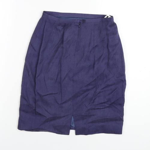 Precis Womens Purple Viscose A-Line Skirt Size 8 Zip