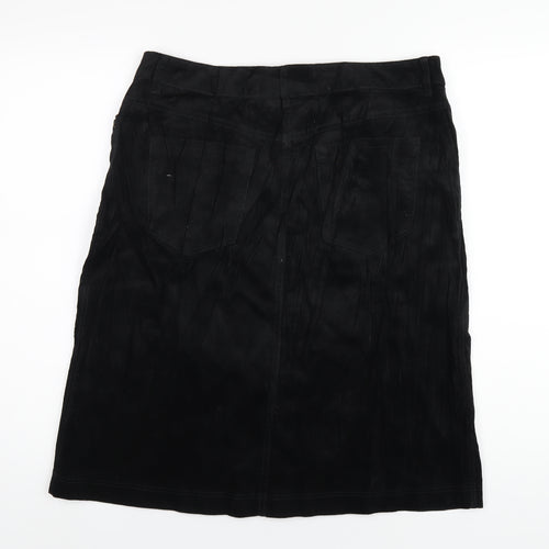 Marks and Spencer Womens Black Cotton A-Line Skirt Size 14
