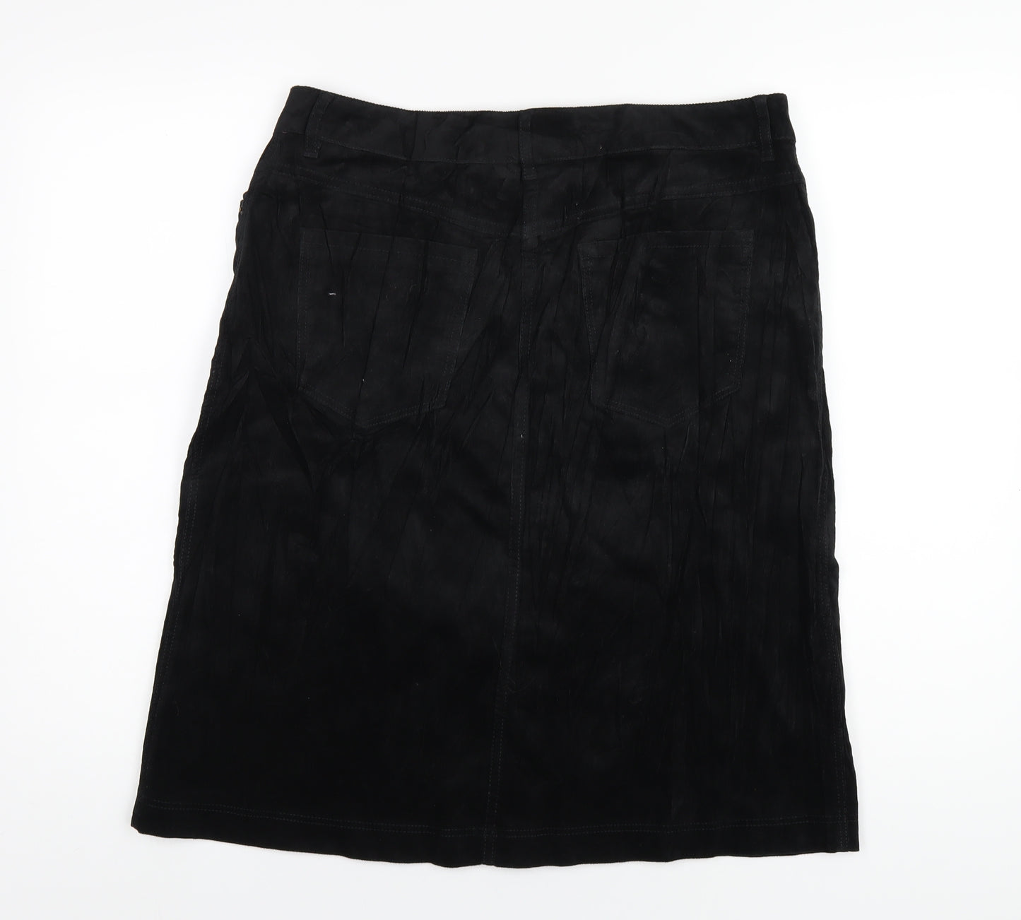 Marks and Spencer Womens Black Cotton A-Line Skirt Size 14