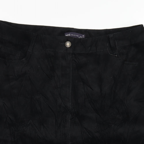 Marks and Spencer Womens Black Cotton A-Line Skirt Size 14