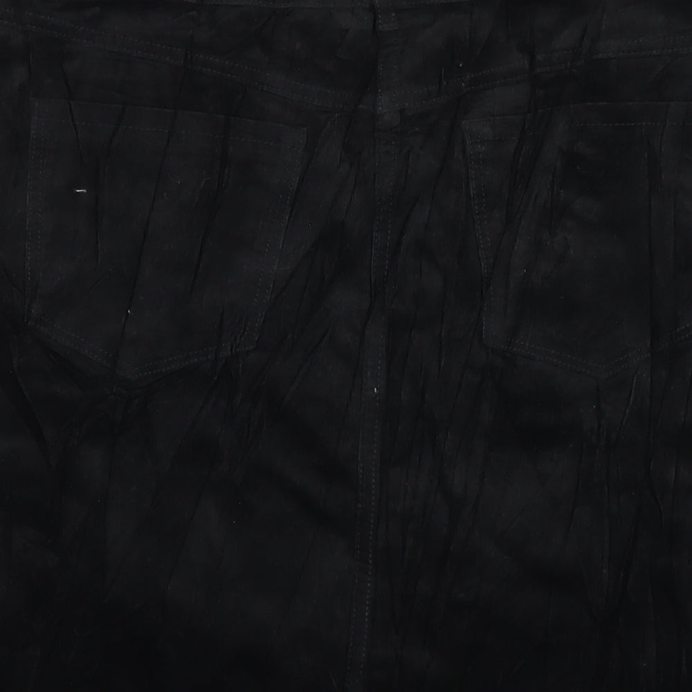 Marks and Spencer Womens Black Cotton A-Line Skirt Size 14