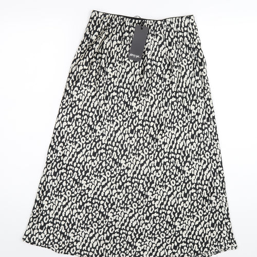 Nasty Gal Womens Black Geometric Polyester A-Line Skirt Size 4