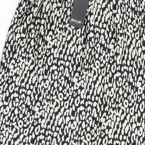 Nasty Gal Womens Black Geometric Polyester A-Line Skirt Size 4