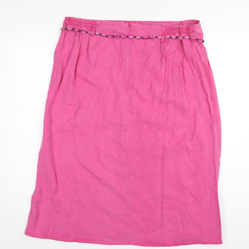 Ann Harvey Womens Pink Lyocell A-Line Skirt Size 18 Zip