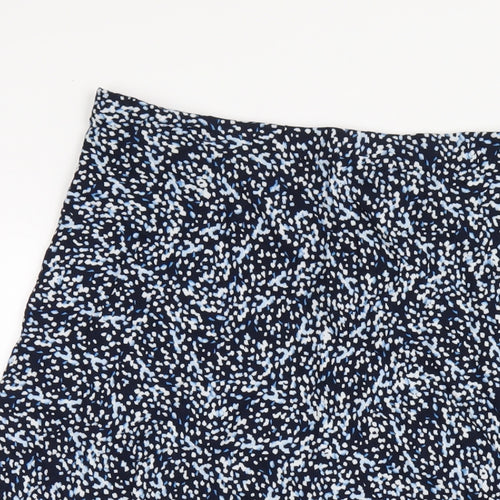 Marks and Spencer Womens Blue Geometric Viscose A-Line Skirt Size 16