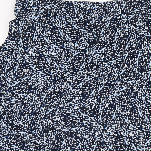 Marks and Spencer Womens Blue Geometric Viscose A-Line Skirt Size 16