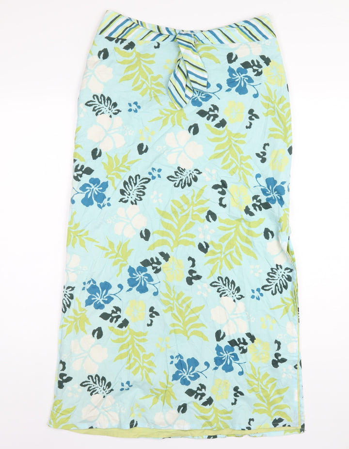 Olsen Womens Multicoloured Geometric Cotton A-Line Skirt Size 10 Zip