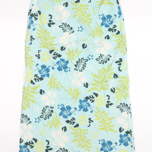 Olsen Womens Multicoloured Geometric Cotton A-Line Skirt Size 10 Zip
