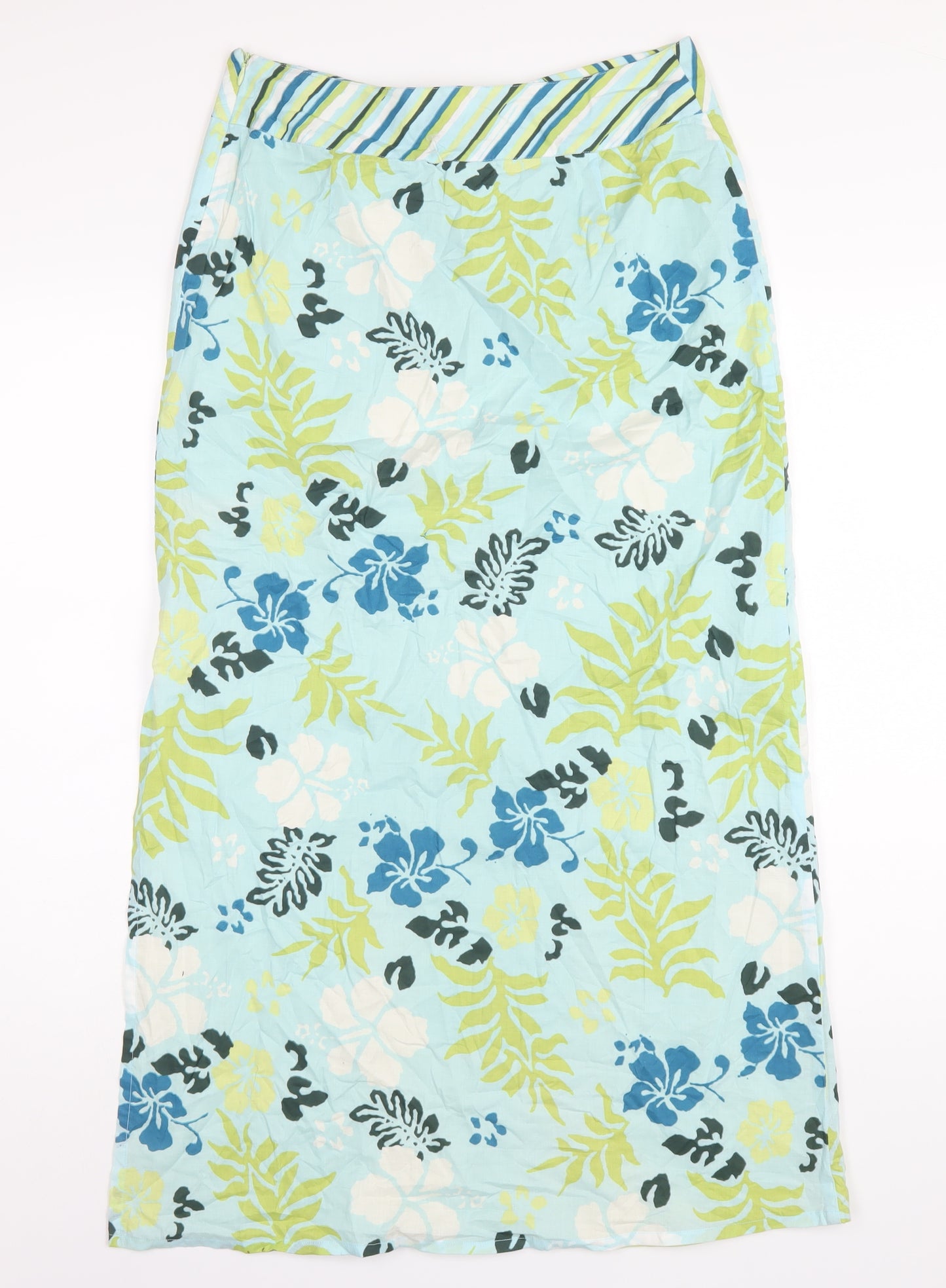 Olsen Womens Multicoloured Geometric Cotton A-Line Skirt Size 10 Zip