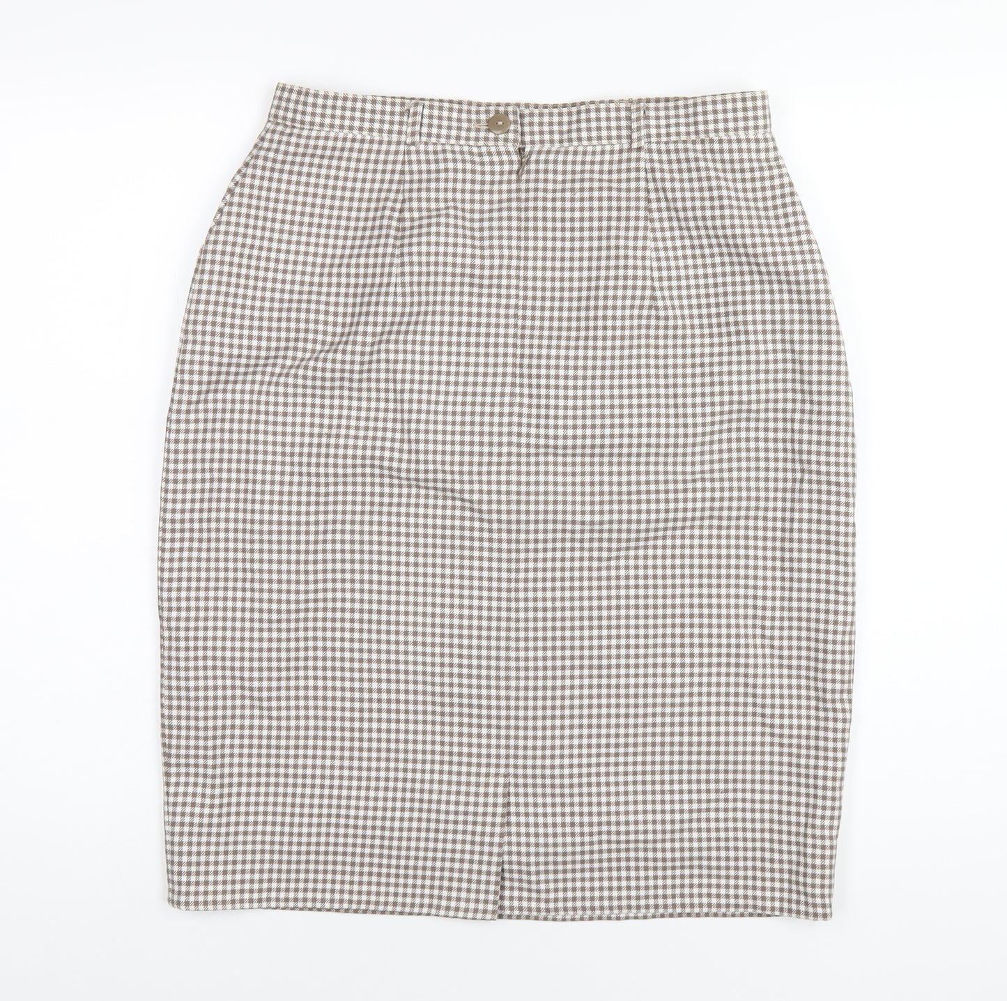 Classic Womens Brown Geometric Polyester Straight & Pencil Skirt Size 16 Zip