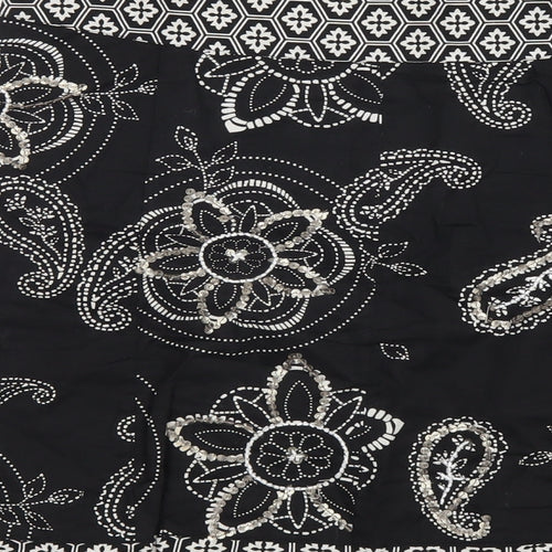 Debenhams Womens Black Geometric Cotton A-Line Skirt Size 10 Zip