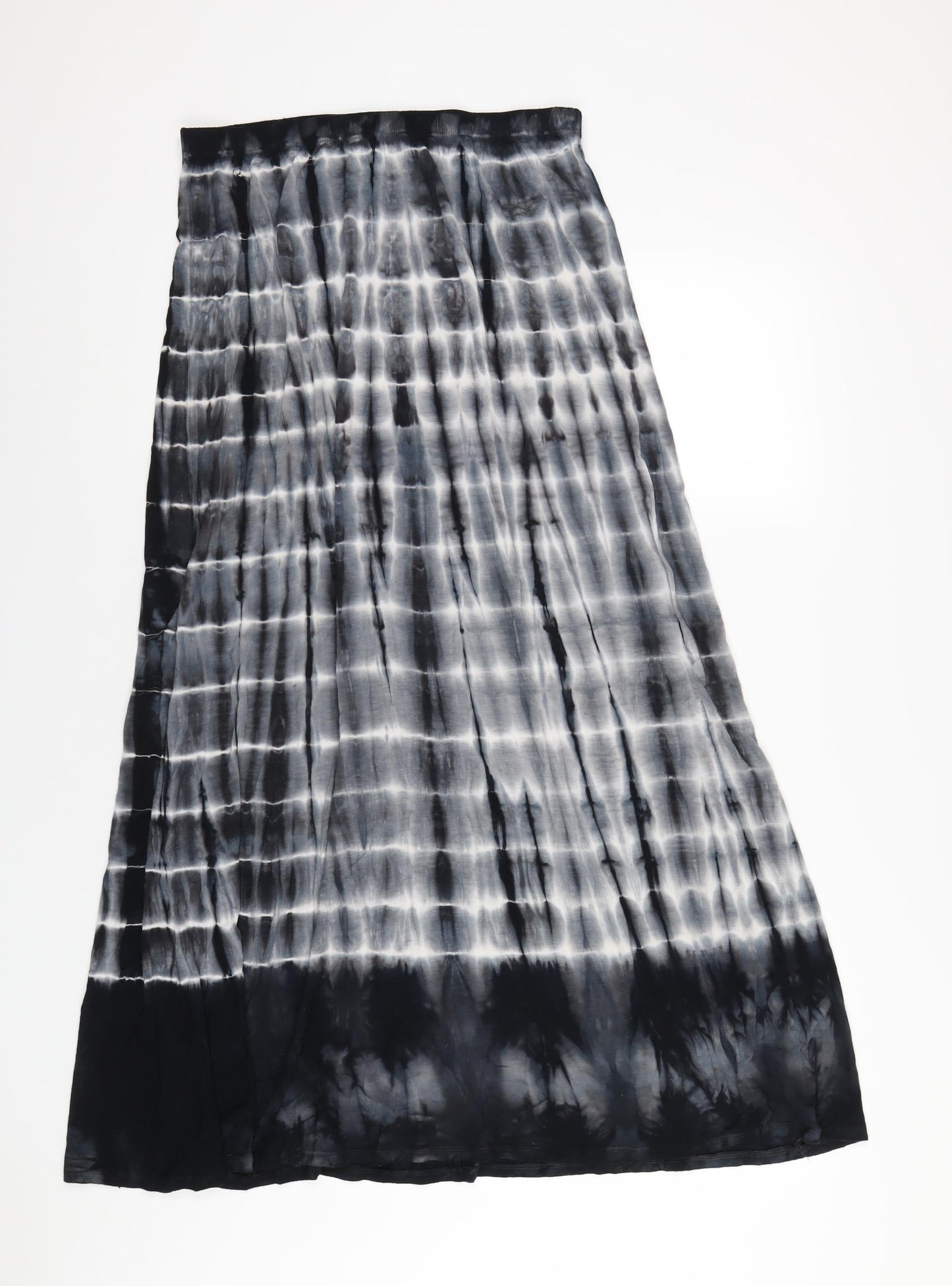 Tryst Womens Black Geometric Viscose A-Line Skirt Size M - Tie Dye