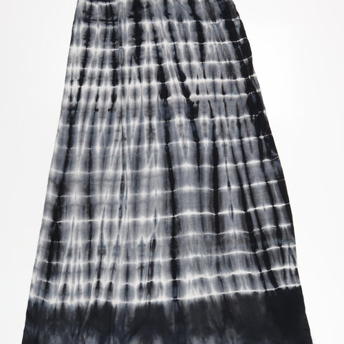 Tryst Womens Black Geometric Viscose A-Line Skirt Size M - Tie Dye