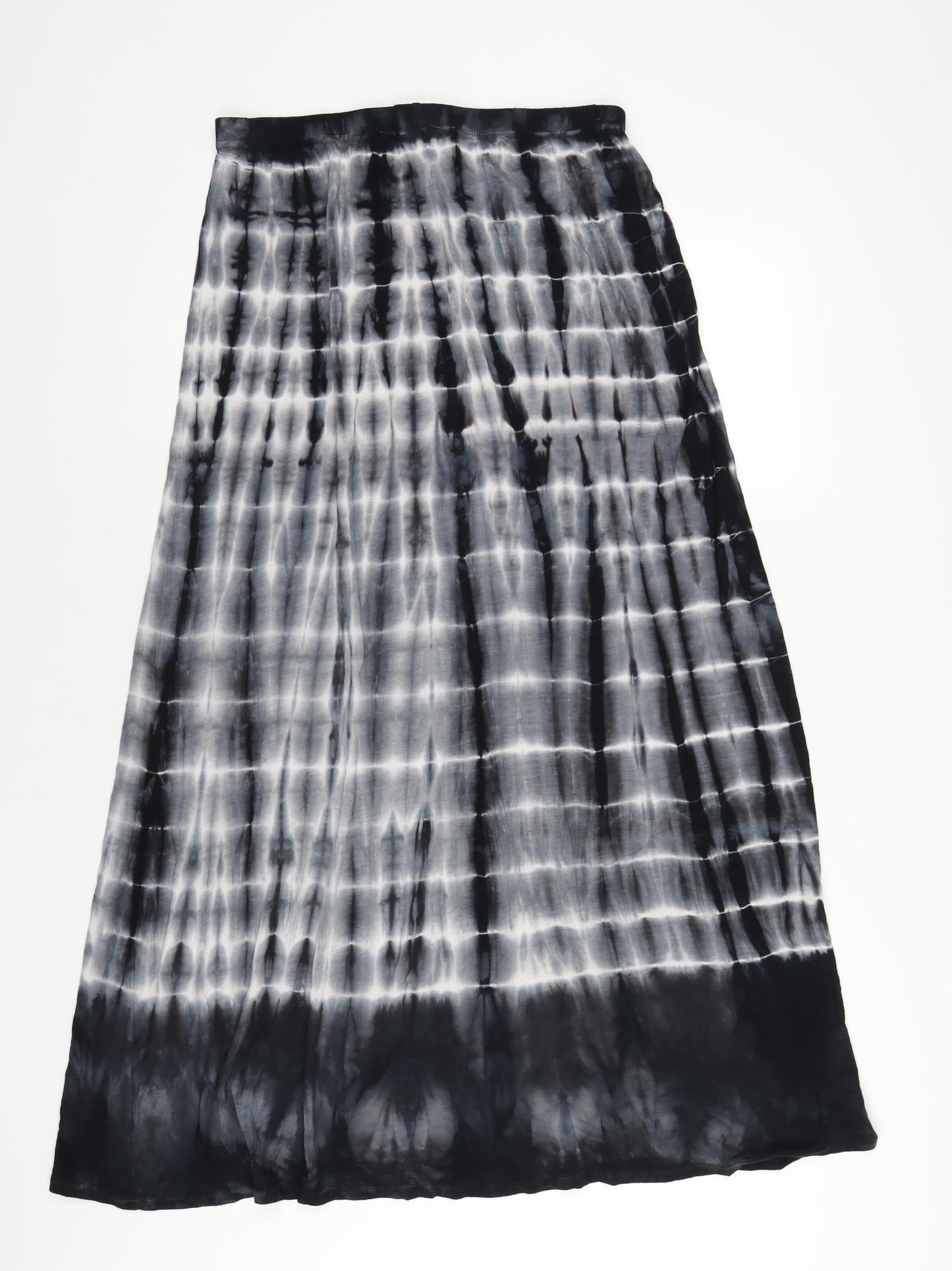 Tryst Womens Black Geometric Viscose A-Line Skirt Size M - Tie Dye
