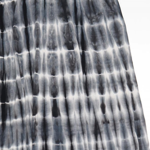 Tryst Womens Black Geometric Viscose A-Line Skirt Size M - Tie Dye