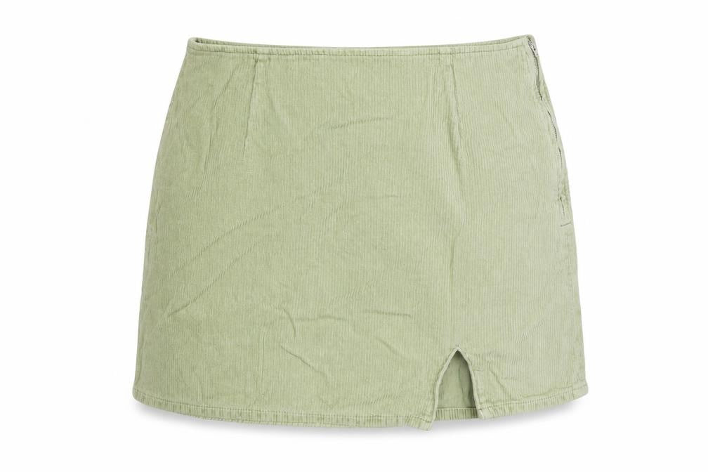 ASOS Womens Green Cotton A-Line Skirt Size 16 Zip