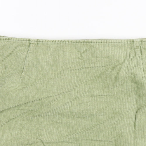 ASOS Womens Green Cotton A-Line Skirt Size 16 Zip
