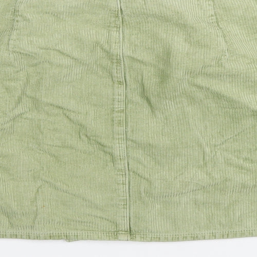 ASOS Womens Green Cotton A-Line Skirt Size 16 Zip