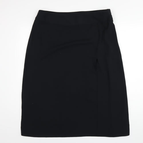 Marks and Spencer Womens Black Polyester A-Line Skirt Size 20 Zip