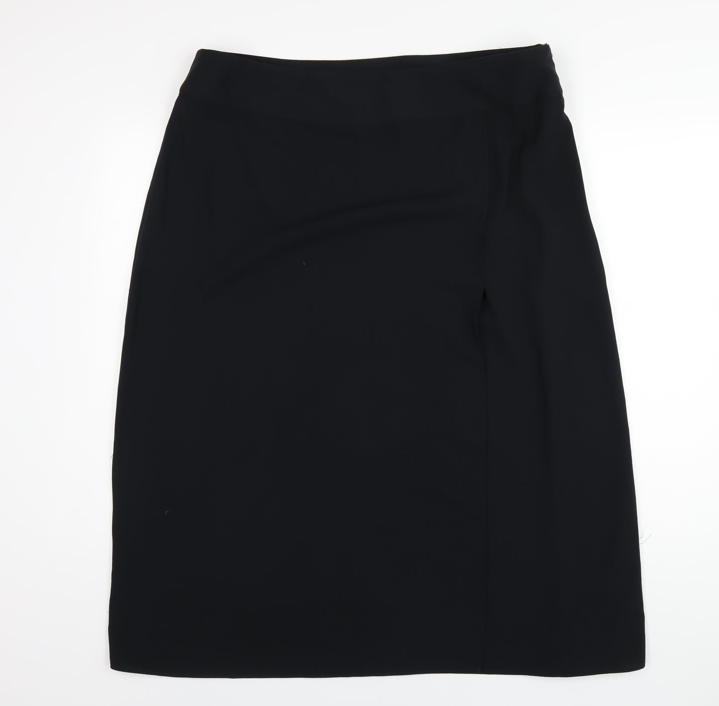 Marks and Spencer Womens Black Polyester A-Line Skirt Size 20 Zip
