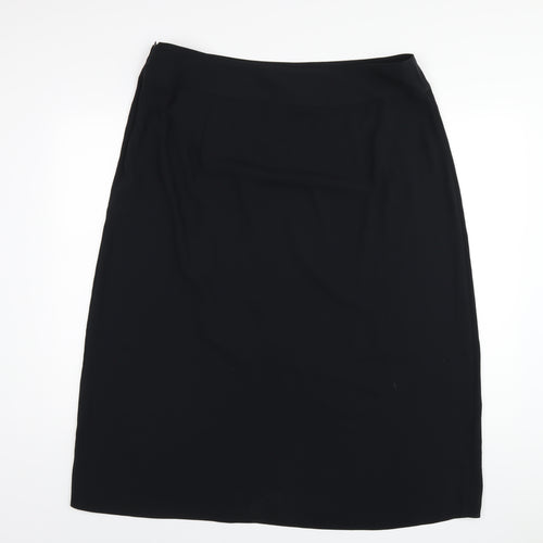 Marks and Spencer Womens Black Polyester A-Line Skirt Size 20 Zip