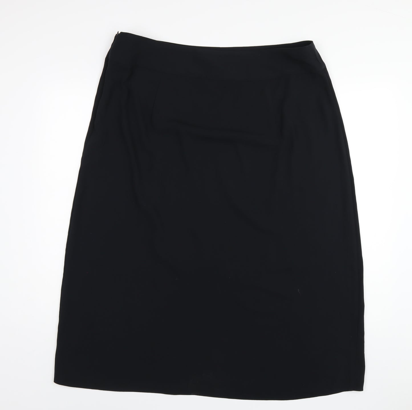 Marks and Spencer Womens Black Polyester A-Line Skirt Size 20 Zip