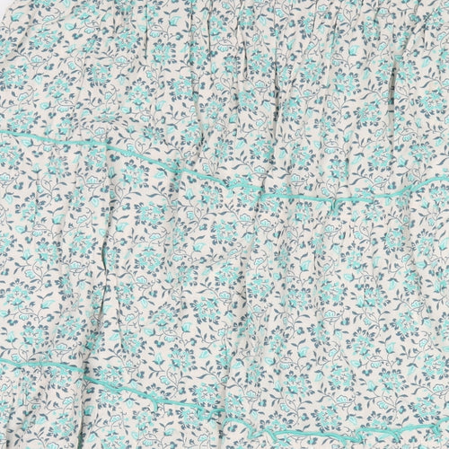 Per Una Womens Green Geometric Viscose A-Line Skirt Size 22 Drawstring