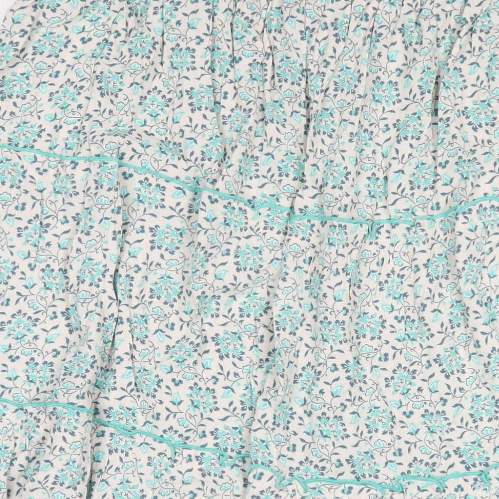 Per Una Womens Green Geometric Viscose A-Line Skirt Size 22 Drawstring