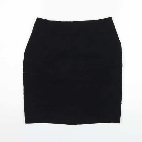 H&M Womens Black Polyester Straight & Pencil Skirt Size 10 Zip